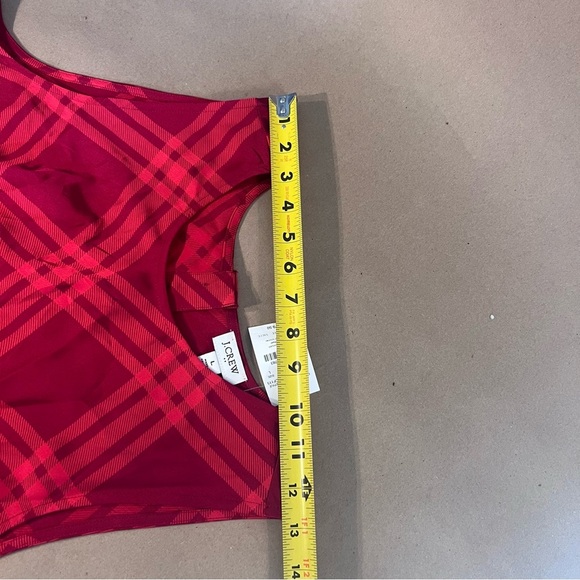 NWT! J Crew Red Sleeveless Back Button plaid Breezy Top Women’s Size L - Picture 6 of 9